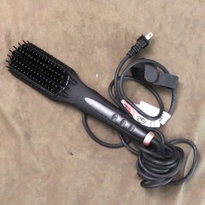 Hair straightener brush